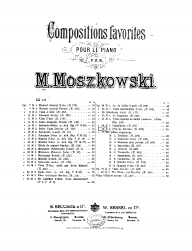 Moszkowski - 8 Pieces for Piano, Op. 58 - 3. Près du berceau