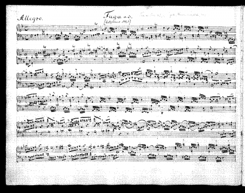 Bach - Fugue in F major, H.100 - Score