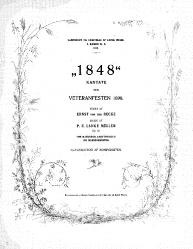 Lange-Müller - 1848 - Vocal Score - Score