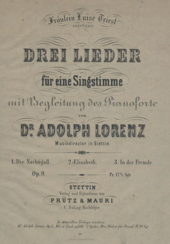 Lorenz - 3 Lieder - Score