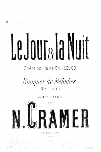 Cramer - Bouquets de mélodies sur 'Le jour et la nuit' - Score