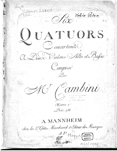 Cambini - 7 String Quartets, T.43-49 - T.44, 48, 45, 47, 49, 43