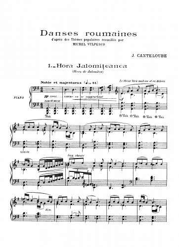Canteloube - Danses Roumaines - Score