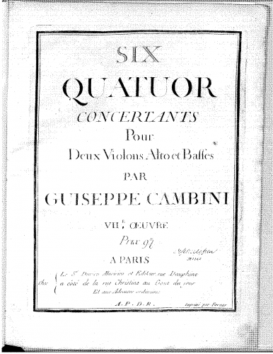 Cambini - 6 String Quartets