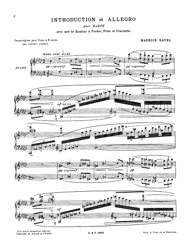 Ravel - Introduction et Allegro - For Piano solo (Garban) - Score