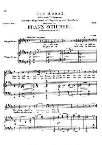 Schubert - Der Abend - Score