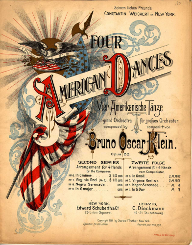 Klein - 4 American Dances - For Piano 4 hands (Composer) - 7. Second Virginia Reel