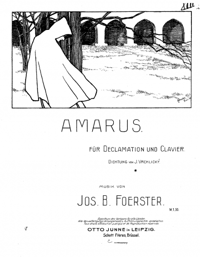 Foerster - Amarus, Melodrama for Narrator and Piano - Score