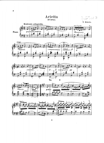 Melartin - Miniatures - Piano Score - 4. Arietta (all'antica)