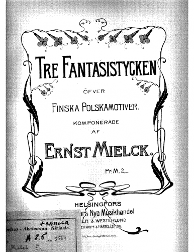 Mielck - 3 Fantasy Pieces on Finnish Polska Motifs - Score