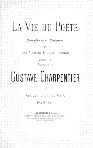 Charpentier - La vie du poète - Vocal Score - Score