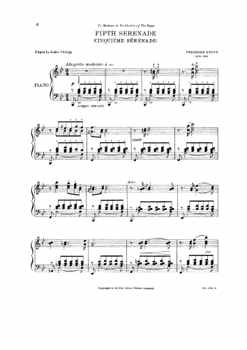 Gouvy - Sérénade No. 5 - Piano Score - Score