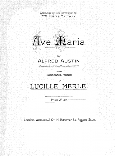 Merle - Ave Maria - Score