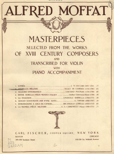 Moffat - Masterpieces Selected from the Works of XVIII Century Composers