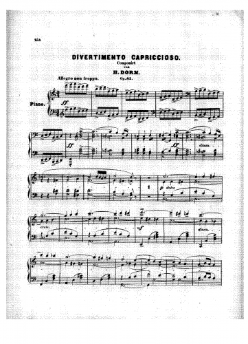 Dorn - Divertmento capriccioso, Op. 81 - Score