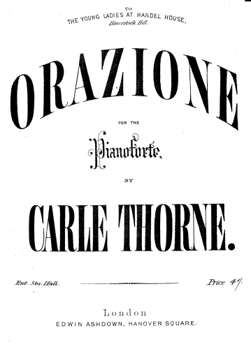 Thorne - Orazione - Score