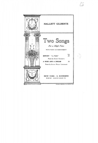 Gilberté - Two Songs for a High Voice - 1. Minuet 'La Phyllis'