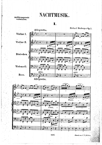 Heuberger - Nachtmusik - Score