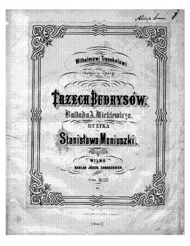 Moniuszko - Trzech budrysów - Score