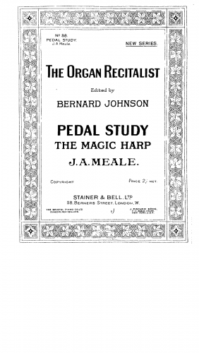 Meale - Pedal Study, The Magic Harp - Score