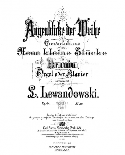 Lewandowski - Consolations - Score