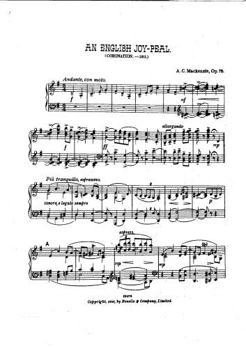 Mackenzie - An English Joy-Peal - For Piano solo (Mackenzie) - Score