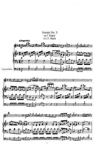 Bach - Flute Sonata No. 5 in F major - Score and Flute Part