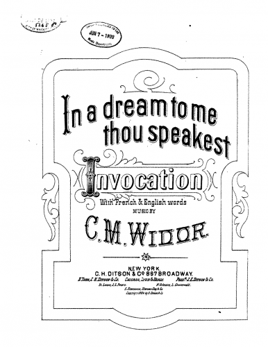 Widor - 3 Mélodies - 2. Invocation