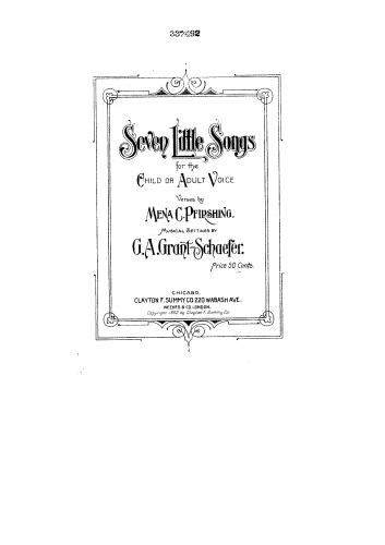 Grant-Schaefer - Seven Little Songs for the Child or Adult Voice - Score