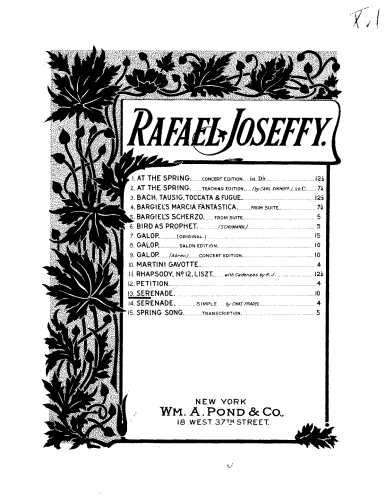 Joseffy - Serenade - Score