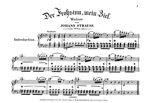 Strauss Sr. - Der Frohsinn, mein Ziel, Op. 63 - Score