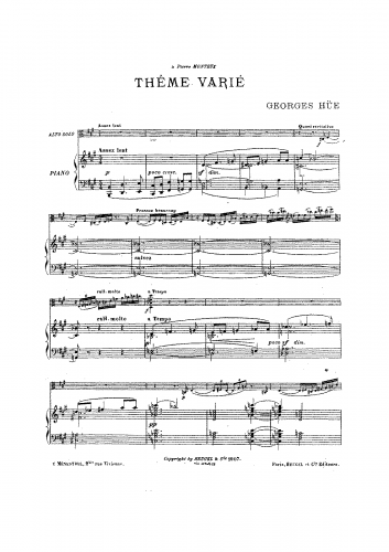 Hüe - Thème varié - Piano Score and Viola Part