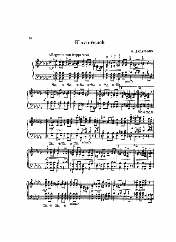 Jadassohn - Klavierstück - Score