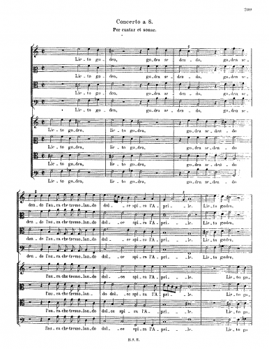 Gabrieli - Lieto godea sedendo - For Mixed Chorus (Schütz) - Score