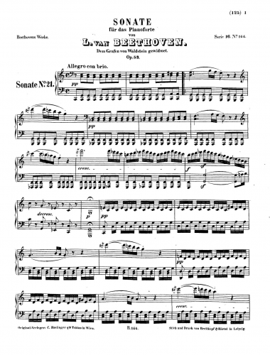 Beethoven - Piano Sonata No. 21 - Score