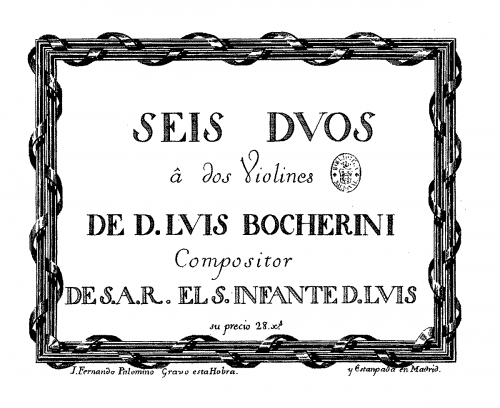 Boccherini - 6 Duos for 2 Violins, - Violin 2