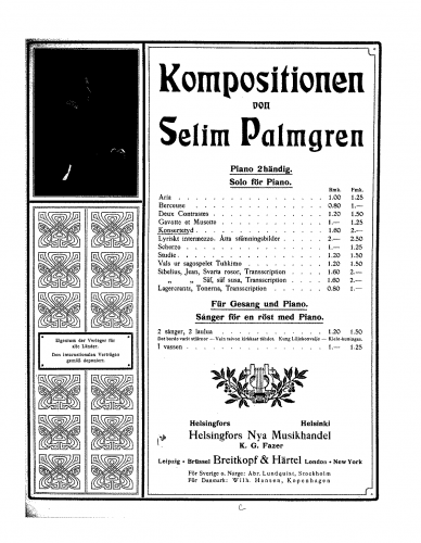 Palmgren - Kosertetyd - Score