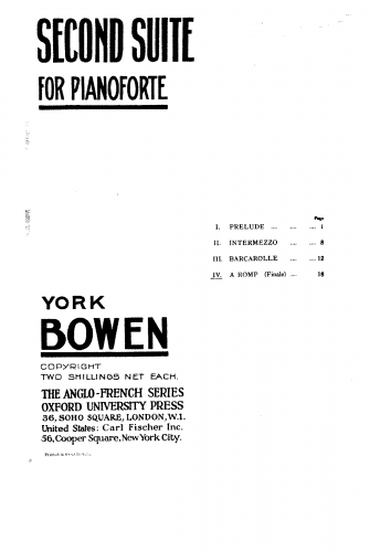 Bowen - Second Suite for Pianoforte - IV. A Romp (Finale)