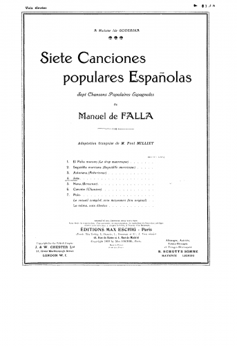 Falla - Seven Spanish Folksongs - 4. Jota (transposed, F♯ major)