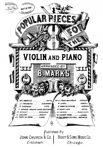 Michaelis - Die Türkische Schaarwache - For Violin and Piano (Marks) - Piano score and violin part
