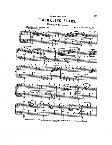 Wilson - Twinkling Stars - Piano Score - Score
