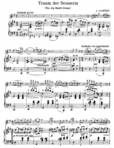Labitzky - Idylle - For Violin and Piano - Piano score