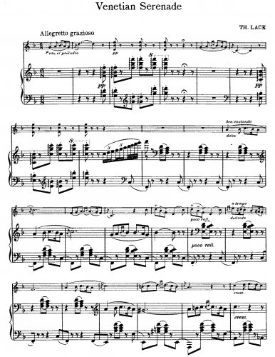 Lack - Venetian Serenade - Piano score