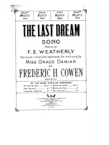 Cowen - The Last Dream - No. 3 in F
