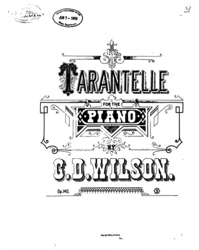 Wilson - Tarantelle - Piano Score - Score
