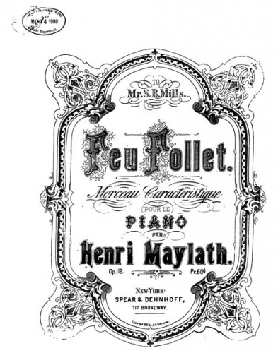 Maylath - Feu follet - Piano Score - Score