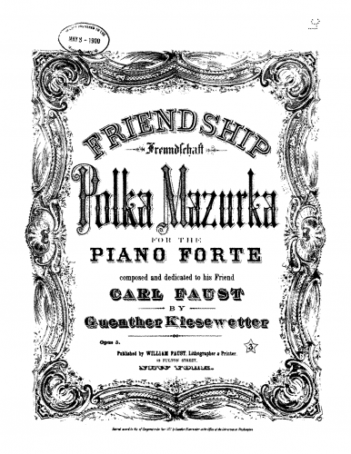 Kiesewetter - Friendship - Piano Score - Score