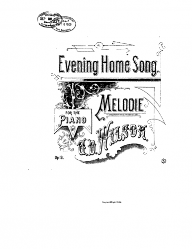 Wilson - Evening Home Song - Piano Score - Score