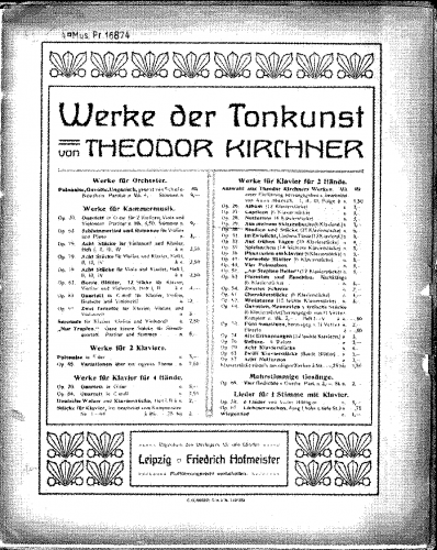 Kirchner - Aus meinem Skizzenbuch, Op. 29 (Heft 1) - Score
