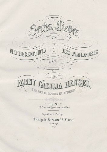 Hensel - 6 Lieder - Score